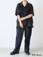 画像をギャラリービューアに読み込む, TOUJOURS オープンカラーショートスリーブフリルシャツ [YM44US02]
