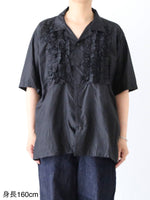 画像をギャラリービューアに読み込む, TOUJOURS オープンカラーショートスリーブフリルシャツ [YM44US02]
