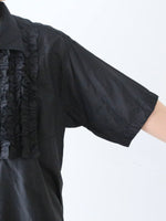 画像をギャラリービューアに読み込む, TOUJOURS オープンカラーショートスリーブフリルシャツ [YM44US02]
