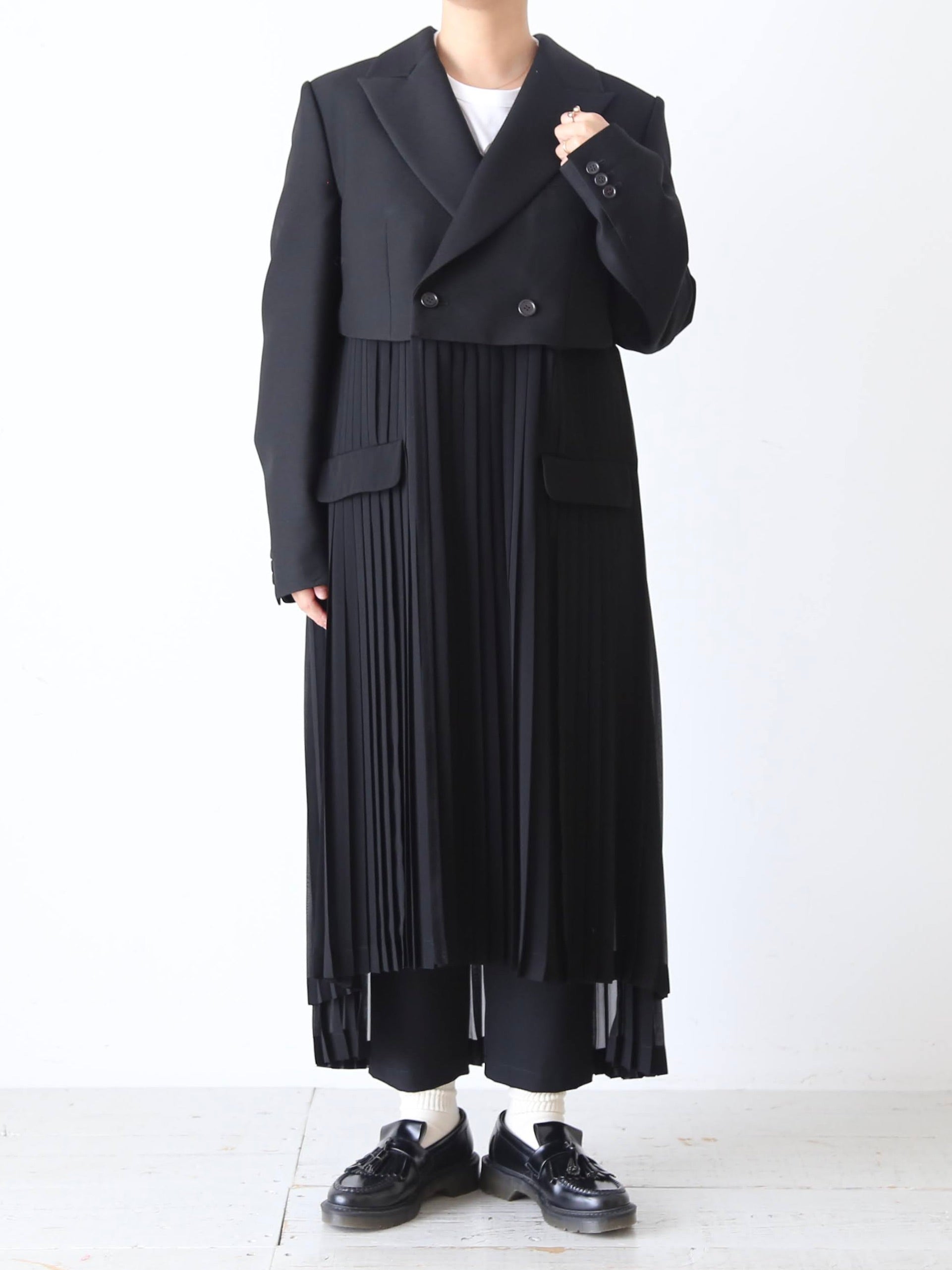 NOIR KEI NINOMIYA 25AW ドッキング ロングジャケット noir kei ninomiya ウールモヘヤ×エステルジョーゼット コート