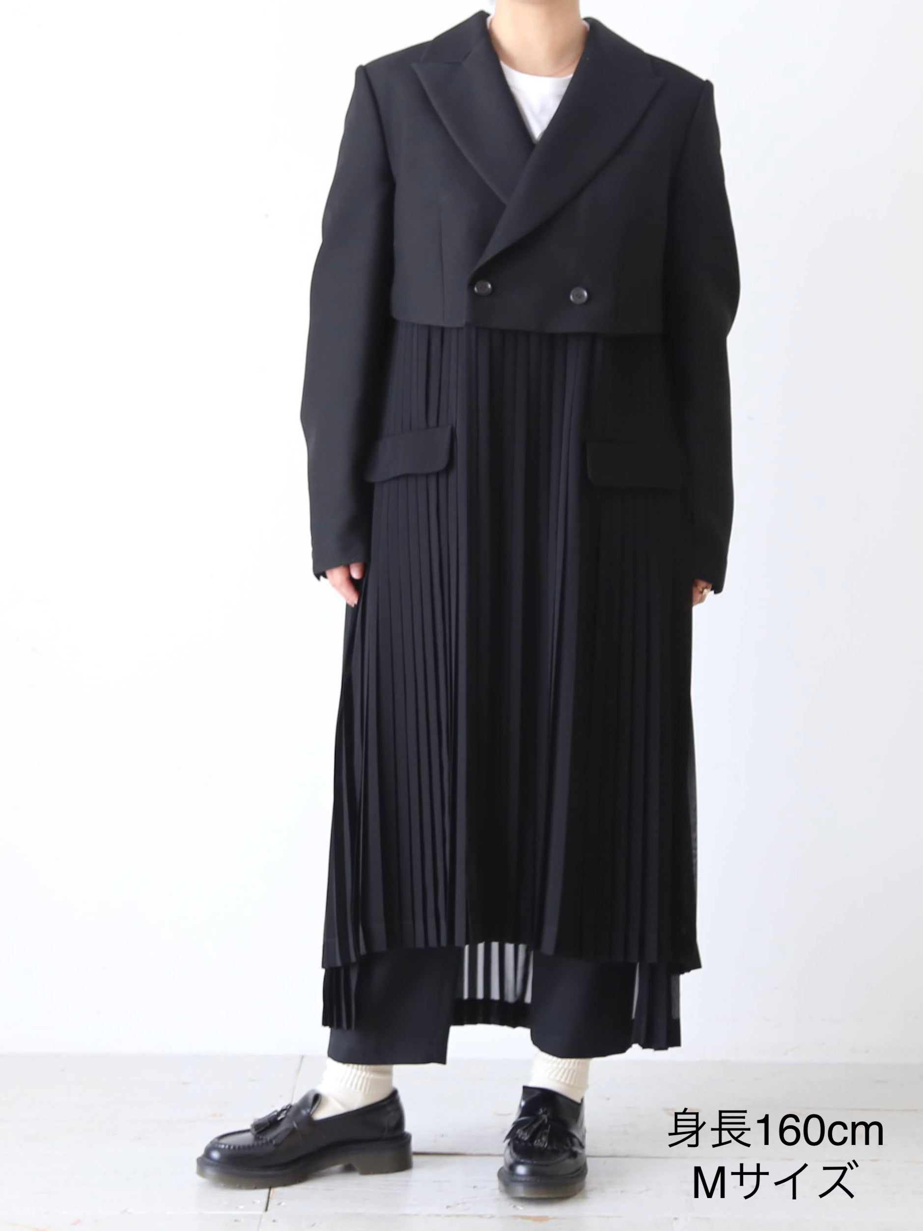 noir kei ninomiya ウールモヘヤ×エステルジョーゼット コート