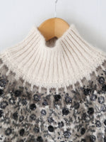 画像をギャラリービューアに読み込む, tao ノルディック柄スパンコール刺繍セーター [TP-N002-051]
