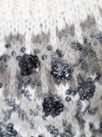 画像をギャラリービューアに読み込む, tao ノルディック柄スパンコール刺繍セーター [TP-N002-051]
