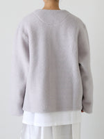 Load image into Gallery viewer, Chimala Unisex Top Gray Brushed Fleece Vintage Sweat Cardigan [CS38-K12]
