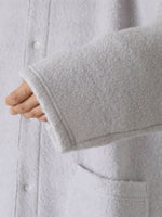 Load image into Gallery viewer, Chimala Unisex Top Gray Brushed Fleece Vintage Sweat Cardigan [CS38-K12]
