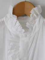 画像をギャラリービューアに読み込む, TOUJOURS バンドカラービショップスリーブラッフルシャツ [MM44MS01]
