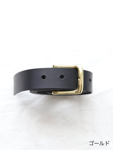 R&D.M.Co- レザーベルト 30mm 牛革 ゴールド シルバー – CREER