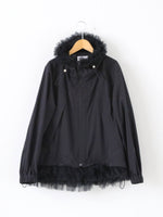 Load image into Gallery viewer, noir kei ninomiya エステルタイプライター×ナイロンチュールブラウス [3R-B009-051]
