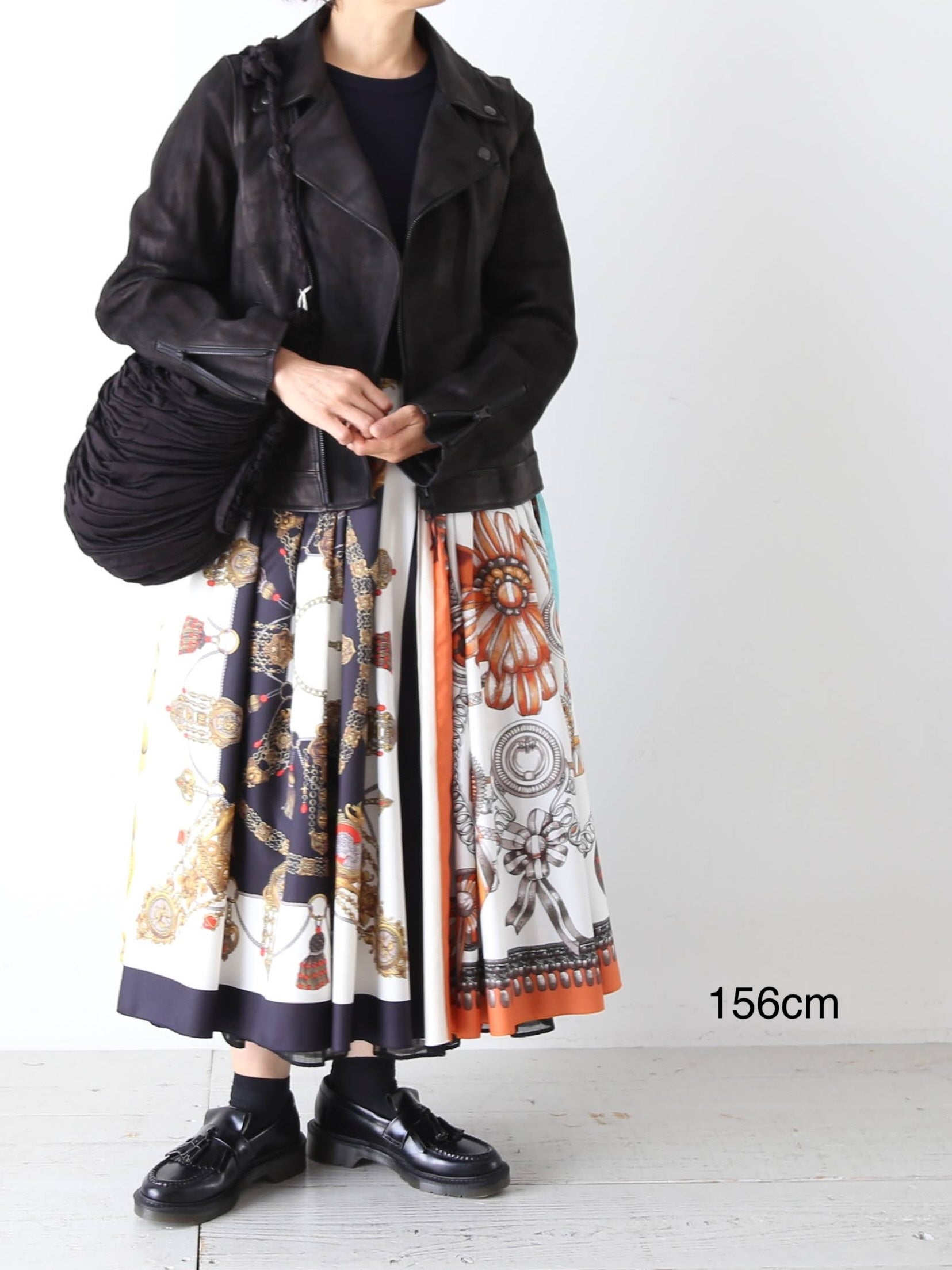 tao エステルスカーフ柄プリントMIXスカートA柄 [TP-S016-051-A]