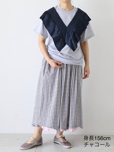 BUNON ブノン インド手紡ぎカディ 手刺繍 タックラッフルカラー – CREER