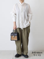 画像をギャラリービューアに読み込む, TOUJOURS バンドカラービショップスリーブラッフルシャツ[MM42ES03]
