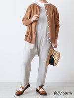 画像をギャラリービューアに読み込む, R&amp;D.M.Co- コットンカシミヤサロペット [5048]
