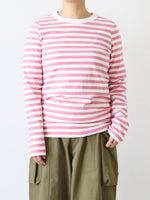 画像をギャラリービューアに読み込む, R&amp;D.M.Co- 裏起毛ボーダークルーネックロングスリーブTシャツ [7012]
