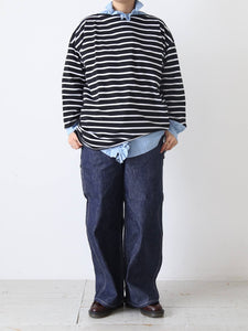 TOUJOURS ラッフルシャツ フェード シャンブレー コットン インディゴ