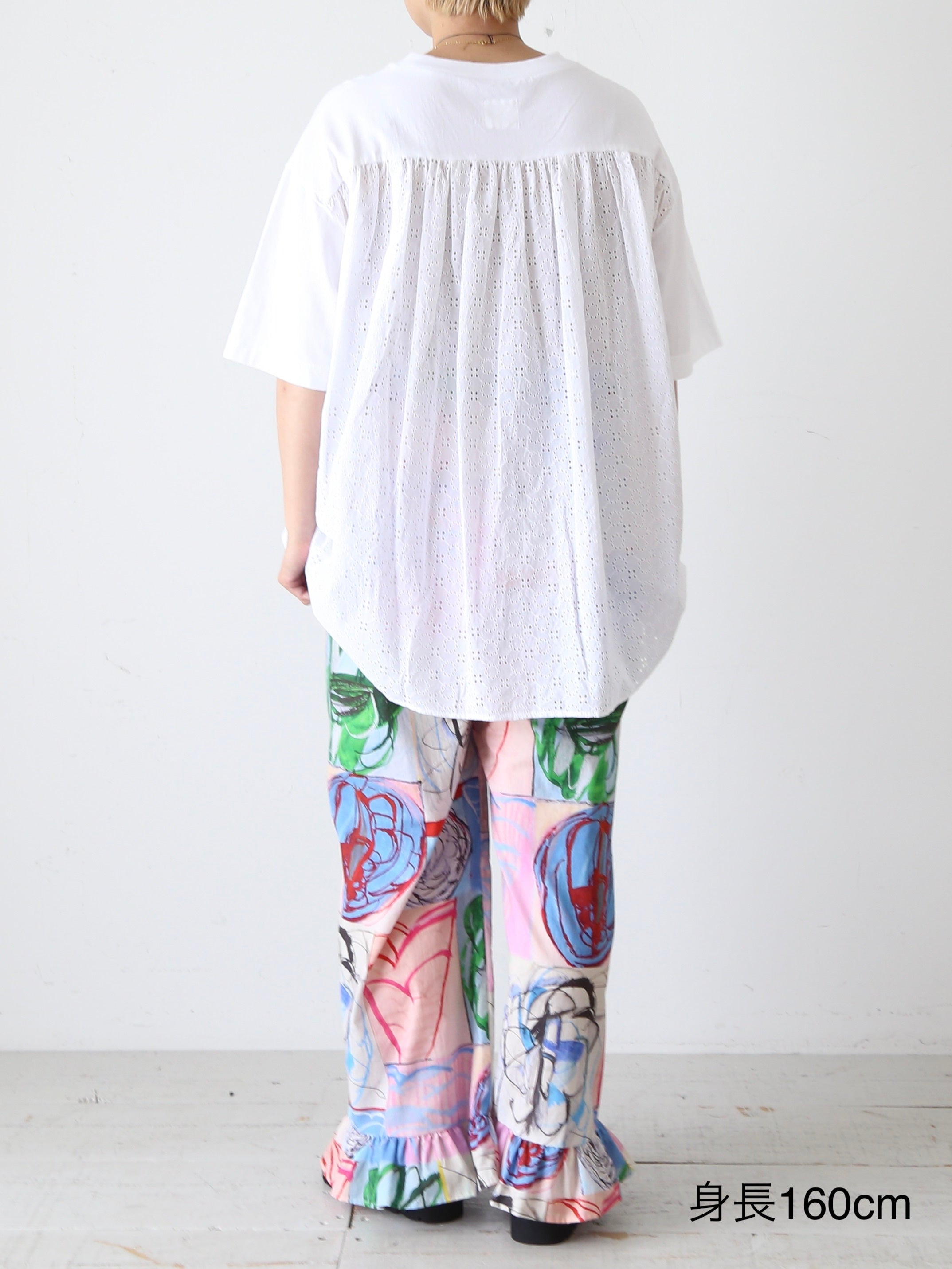 TOUJOURS コンビネーションTシャツ コットンレース ホワイト 長袖 – CREER