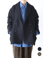 画像をギャラリービューアに読み込む, Honnete ダブルブレステッドオーバーフィットジャケット [HO-25AWJ13]
