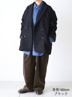 画像をギャラリービューアに読み込む, Honnete ダブルブレステッドオーバーフィットジャケット [HO-25AWJ13]
