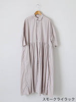 画像をギャラリービューアに読み込む, TOUJOURS  ランダムプリーツハーフスリーブシャツドレス[MM44QD03]
