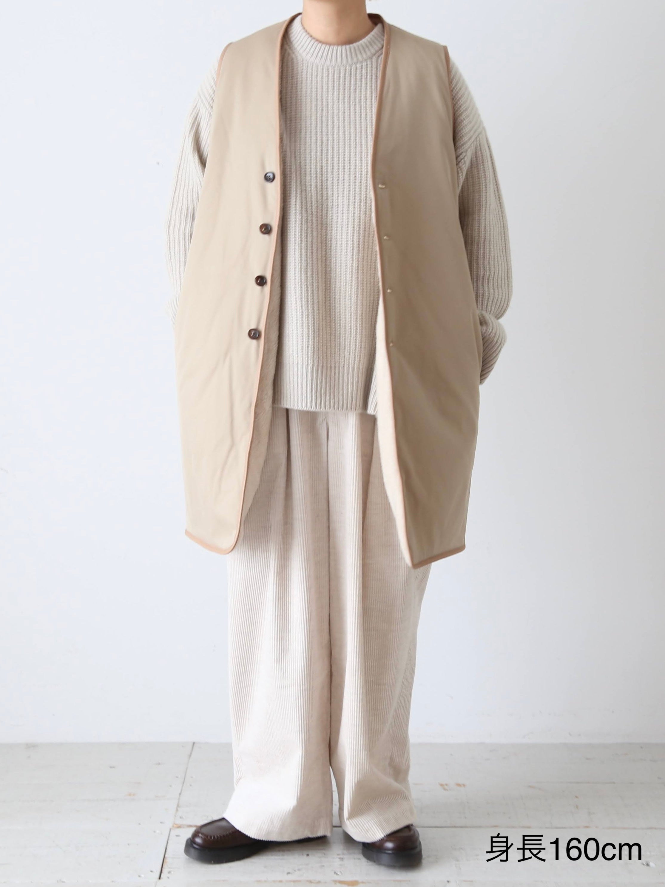 TOUJOURS リバーシブルパデッドライナーロングベスト [YM43NV04]