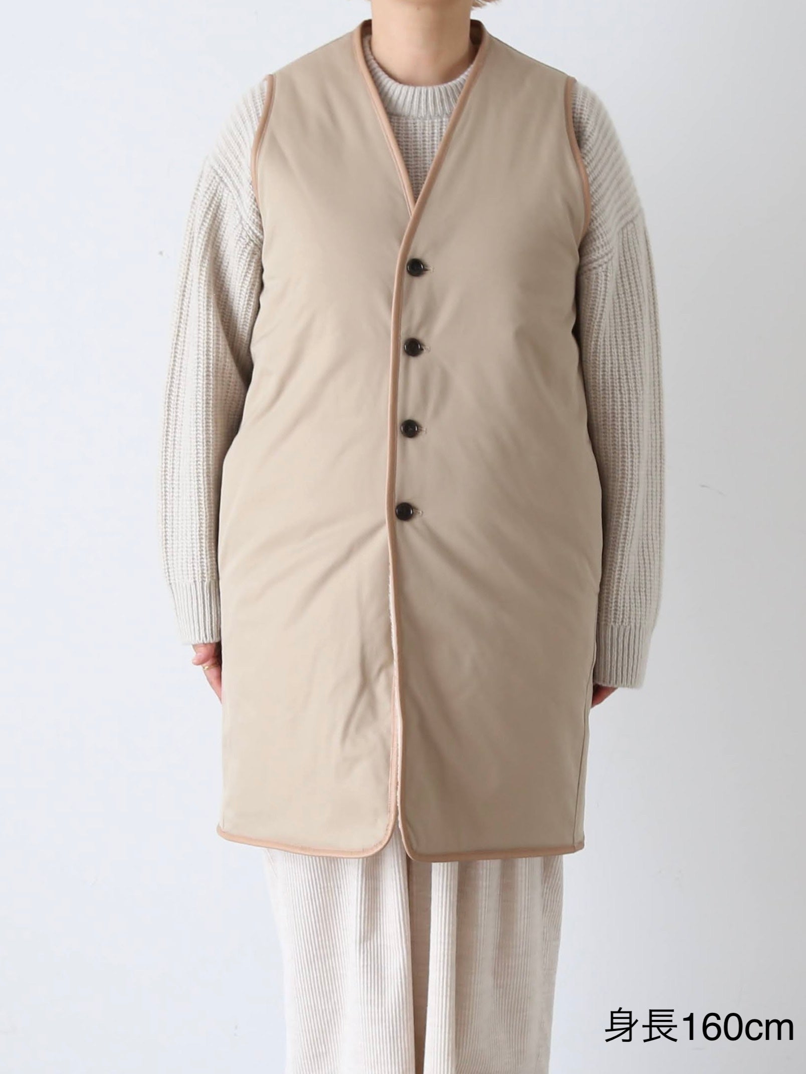 TOUJOURS リバーシブルパデッドライナーロングベスト [YM43NV04]