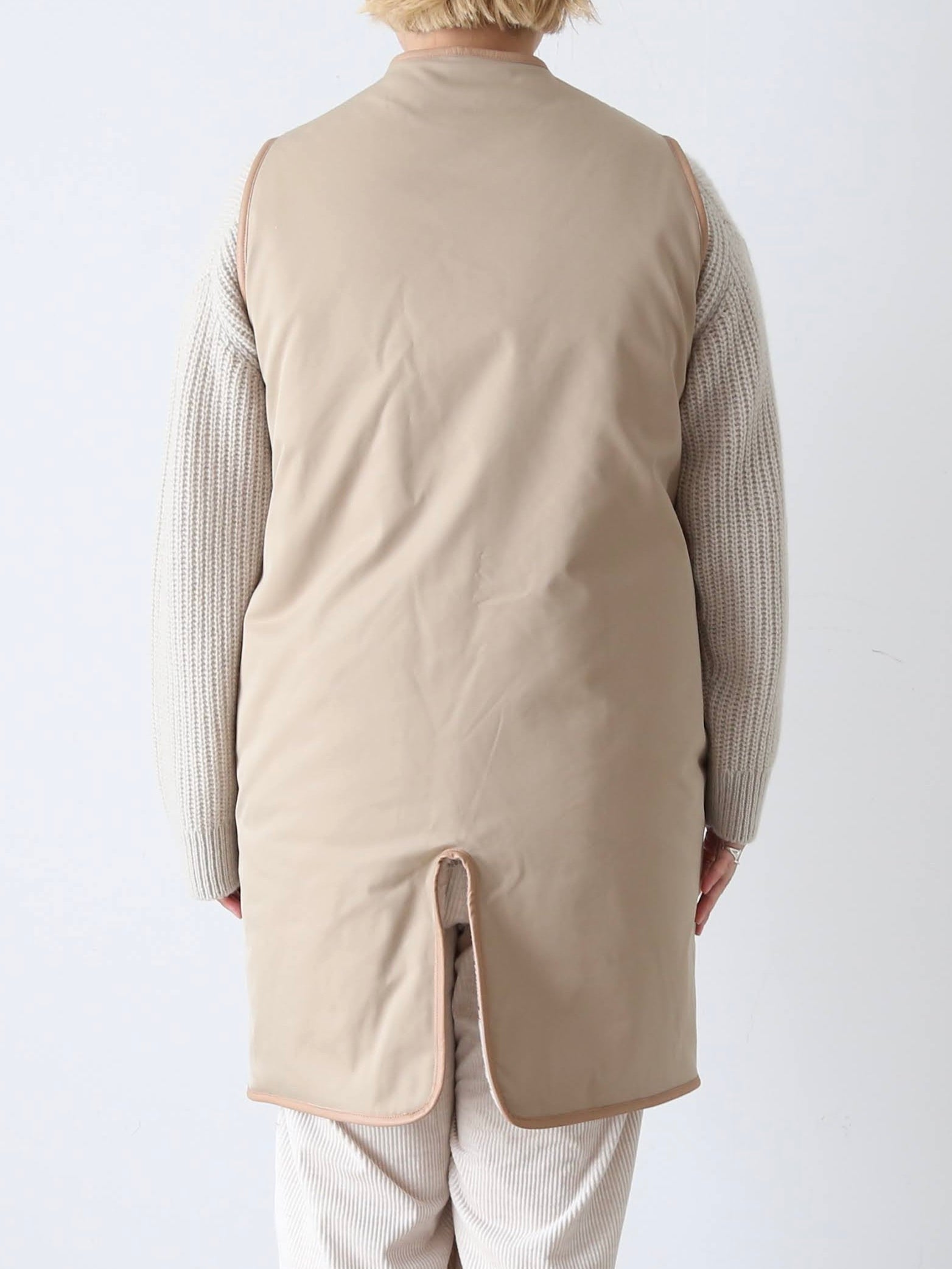 TOUJOURS リバーシブルパデッドライナーロングベスト [YM43NV04]