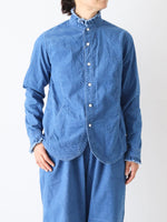 画像をギャラリービューアに読み込む, R&amp;D.M.Co- インディゴライトコーデュロイフリルカラーシャツ　[7677]
