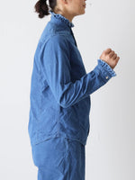 画像をギャラリービューアに読み込む, R&amp;D.M.Co- インディゴライトコーデュロイフリルカラーシャツ　[7677]
