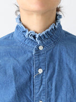 画像をギャラリービューアに読み込む, R&amp;D.M.Co- インディゴライトコーデュロイフリルカラーシャツ　[7677]
