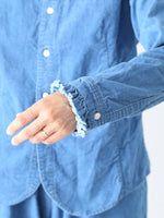 画像をギャラリービューアに読み込む, R&amp;D.M.Co- インディゴライトコーデュロイフリルカラーシャツ　[7677]
