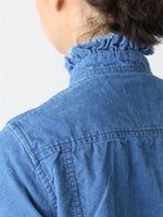 画像をギャラリービューアに読み込む, R&amp;D.M.Co- インディゴライトコーデュロイフリルカラーシャツ　[7677]
