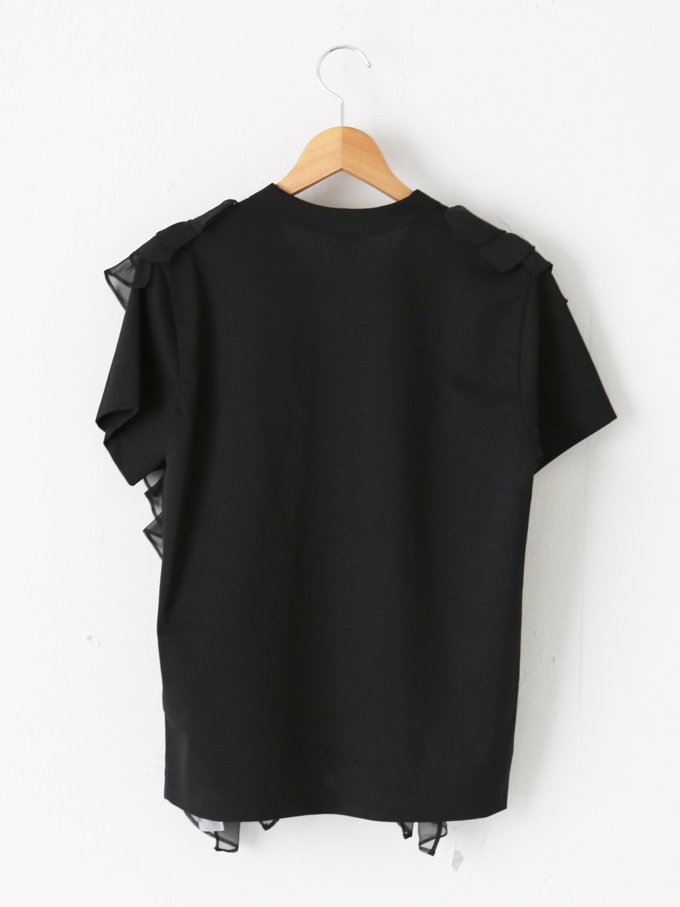 noir kei ninomiya 綿ポンチ×エステルジョーゼットTシャツ [3M-T014-051]