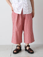 Load image into Gallery viewer, R&amp;D.M.Co- Gingham Check Elastic Waist Pants [7608]
