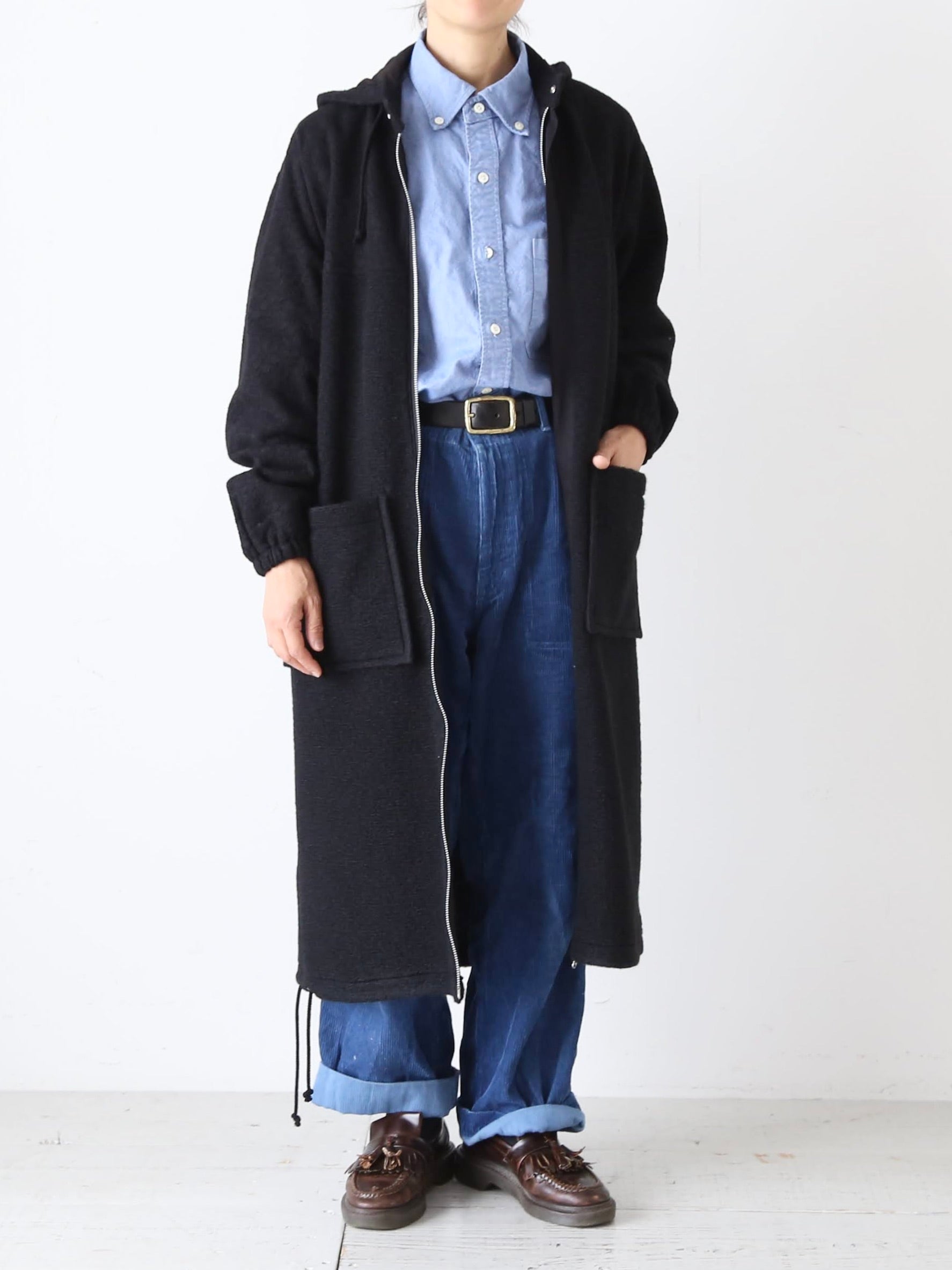 tao レーヨンナイロンレースニードル加工×エステルウール天竺コート [TN-C012-051]