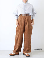 画像をギャラリービューアに読み込む, R&amp;D.M.Co- 9Wコーデュロイタックワイドパンツ [7089]
