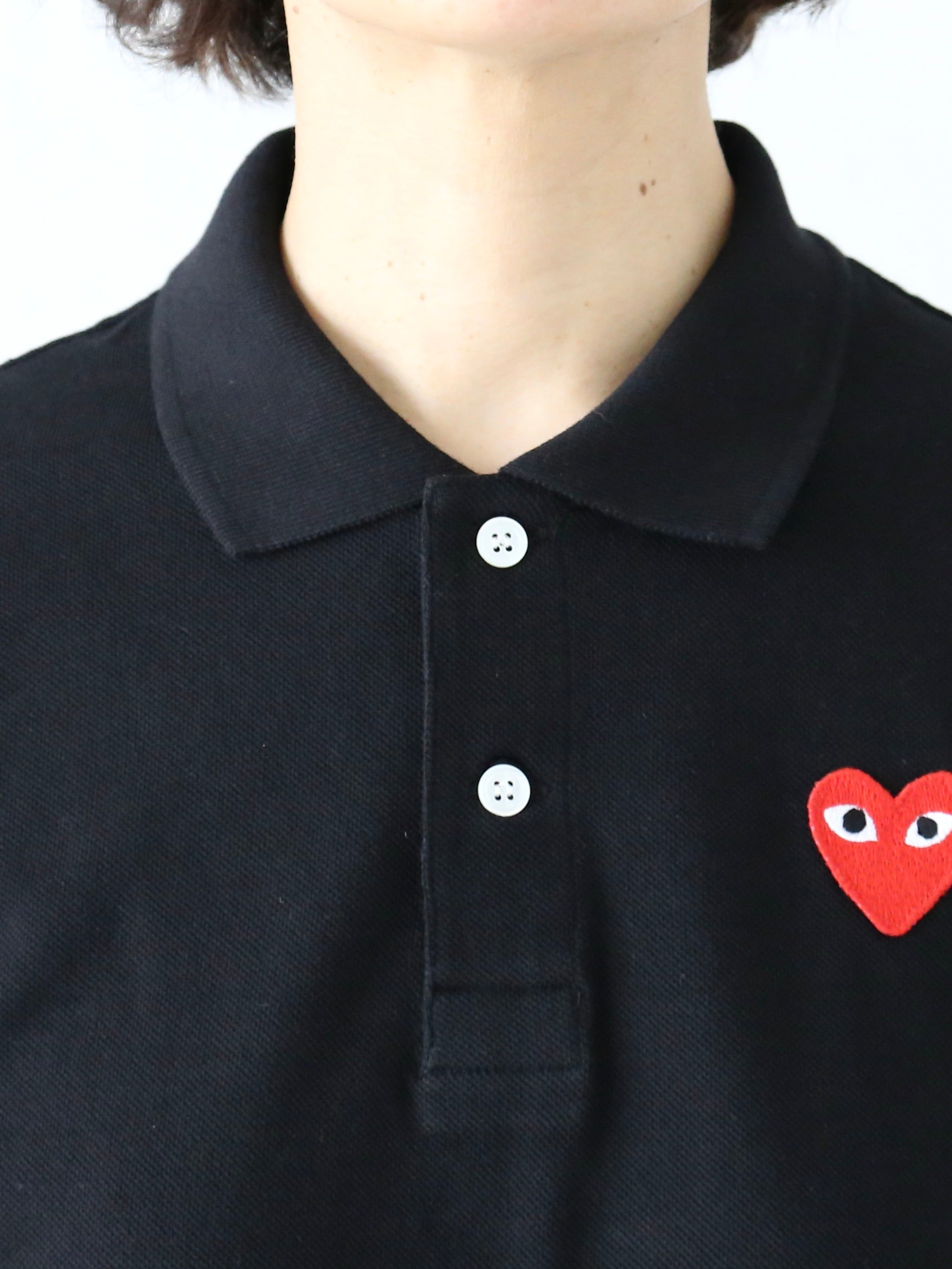 PLAY COMME des GARCONS ポロシャツ(ブラック×レッド) [AX-T006-051]