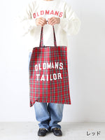 画像をギャラリービューアに読み込む, OLDMAN'S TAILOR OMT プリントチェックトートバッグ [m1551]

