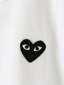 PLAY COMME des GARCONS ロングスリーブTシャツ(ホワイト×ブラック) [AX-T120-051]