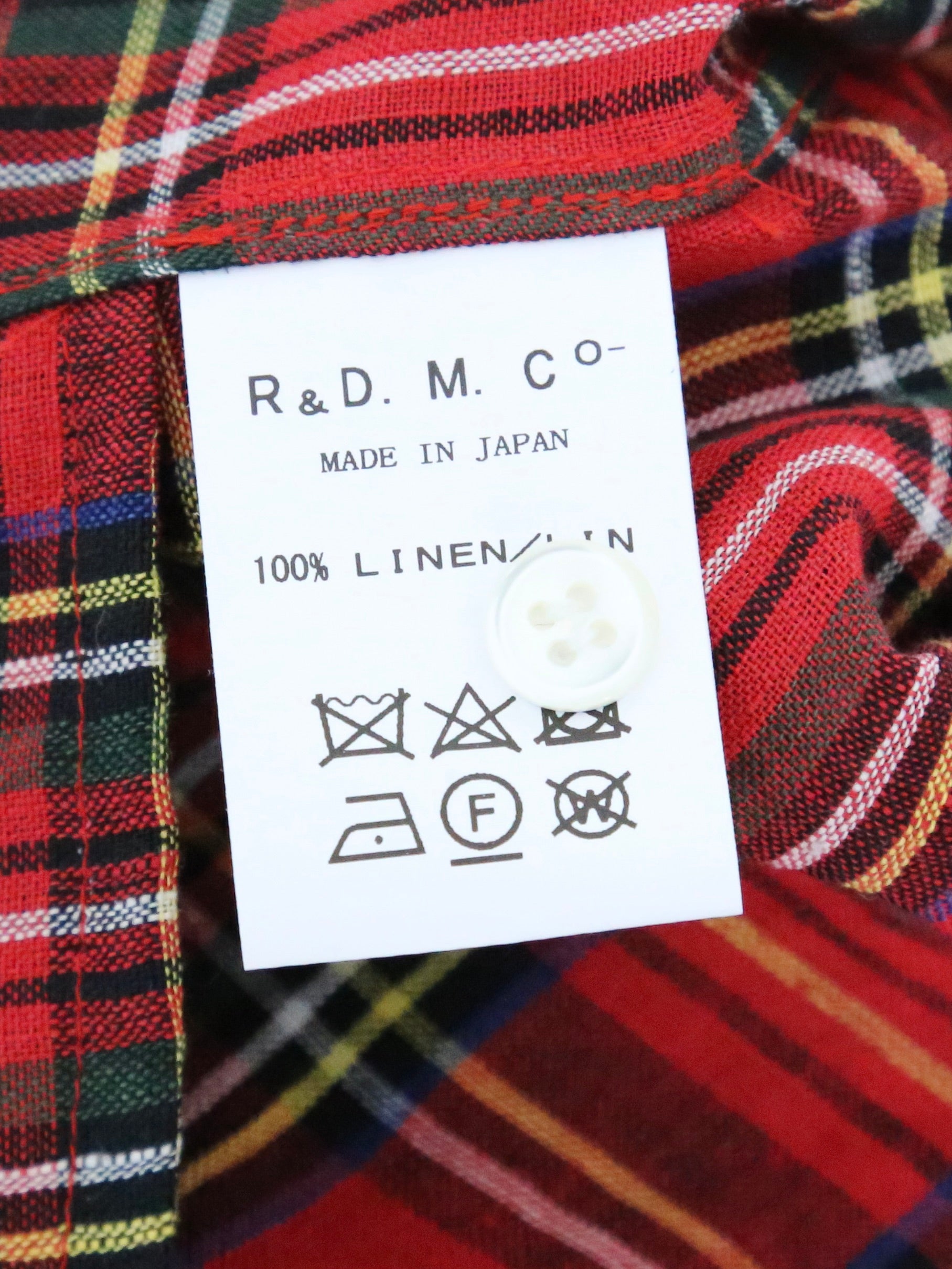 R&D.M.Co- タータンチェックスタンドカラーロングシャツ [6031]