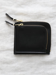 Outside Pocket Wallet L字ファスナー財布 コインケース レザー ブラック95cm横