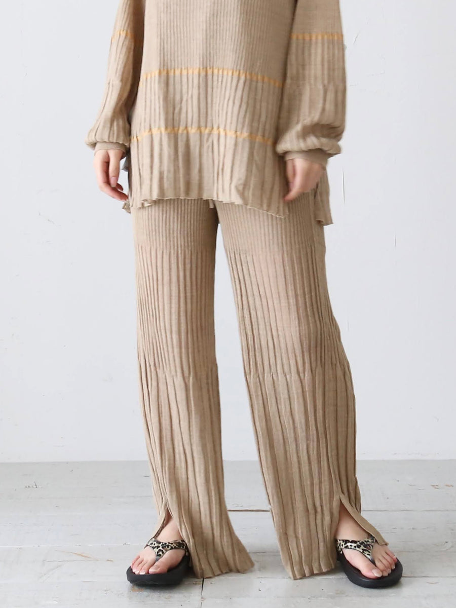 enrica リブニット パンツ 軽量 裏地付き 春夏 – CREER